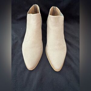 gentle souls Perforated Pointed Toe Ankle Boots — Tan Brown